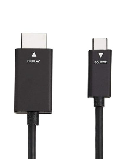 Amazon Basics Premium Aluminum USB-C to HDMI Cable Adapter, Thunderbolt 3 Compatible, 4K@60Hz, DisplayPort Alt Mode, 3-Foot, Black