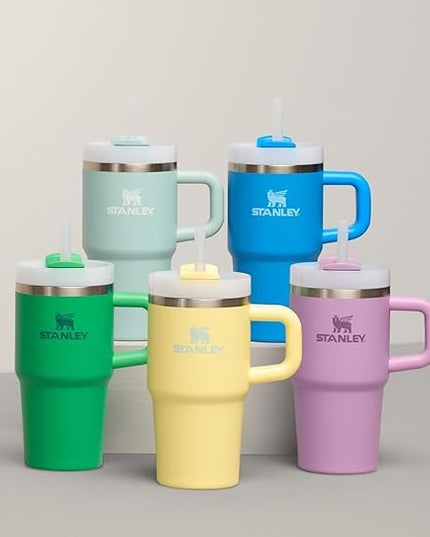 STANLEY Quencher H2.0 Tumbler with Handle and Straw 14 oz | Flowstate 3-Position Lid | Cup Holder Compatible for Travel | Insulated Stainless Steel Cup | BPA-Free | Seafoam