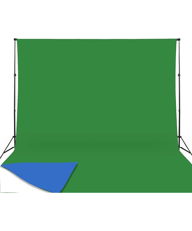ISSUNTEX 6X9 ft Background Muslin Backdrop, Photo Studio, Collapsible High Density Screen for Video Photography and Television-Blue/Green