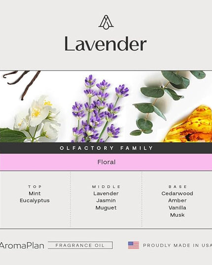 AromaPlan Hotel Scents Lavender 5 Fl Oz (148ml), Home Luxury Aroma & Hotel Fragrance Diffuser Oil- Hotel Diffuser Oil for Aromatherapy- USA Made, Bigger Bottle, Bolder Aroma & Longer Lasting
