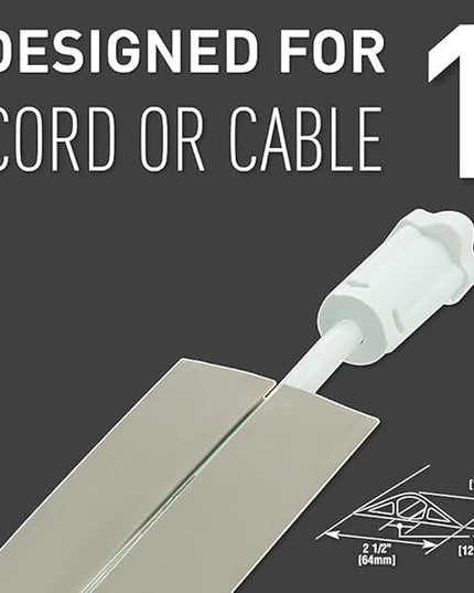 Legrand Wiremold Cord Cover, Ivory Cable Concealer Kit for Wall-Mounted TV, 15 ft Cord Management Channel to Hide Cables and Wires, CDI-5