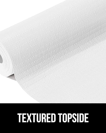 GORILLA GRIP DripGuard Shelf Liner, Non Adhesive Drawer and Kitchen Cabinet Protector, 24x240 Inch, Slip Resistant BPA Free Smooth Surface Plastic Liners for Cabinets, Bathrooms, Closets, White