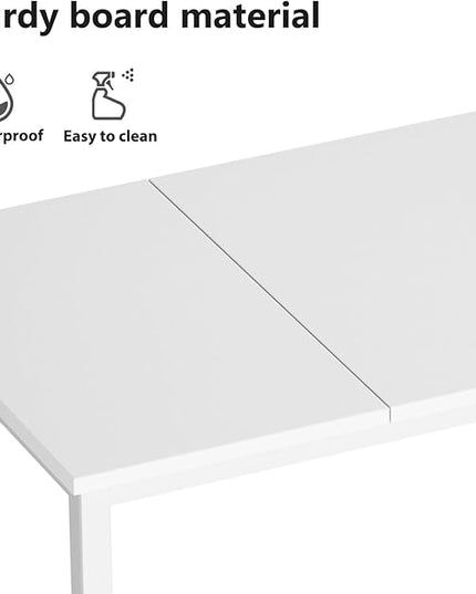 DlandHome 71 inches X-Large Computer Desk, Composite Wood Board, Decent and Steady Home Office Desk/Workstation/Table,White,23.6Wide