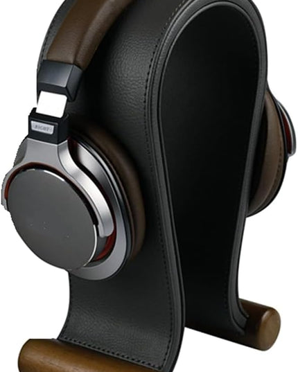 TKOWTB U Shape Leather Headphone Holder Headset Display Stand for PC Gaming Earbuds Shelf Hanger,Black