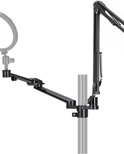 TARION Modular Desktop Arm Set - 18"/45 cm Adjustable Arm with Spigot Mount for COB Lights + 29.4"/75 cm (Max) Mic Boom Stand for Microphone Compatible with 35 mm Rods - Titanrig Arm Y