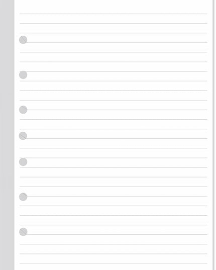 7-Hole Lined Filler Paper Pack of 100 Sheets for Mini Binders, College Ruled, 5-1/2" x 8-1/2", White