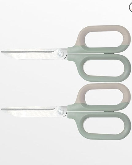 DuoVogue Green Office Scissors with Comfort-Grip Handles, Cute scissors, Sharp Craft Scissors for DIY Art, Sewing, Fabric, Student, Teacher, and Home Use(7", Green-2Pack)