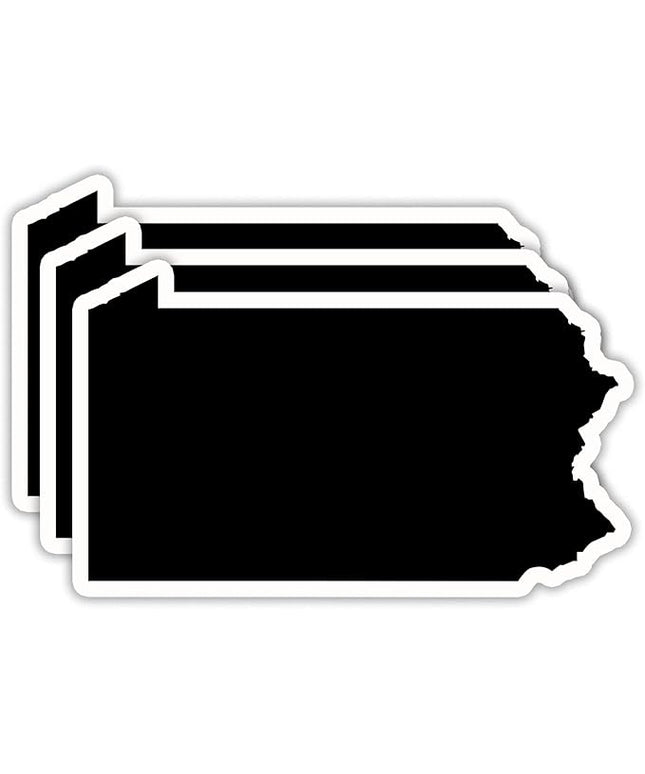 (3PCS) Pennsylvania Map Stickers, US State Waterproof Vinyl Decals for Tumblers, Water Bottles, Laptops, Books, Scrapbooks, Great for Pennsylvania Lovers 3 x 1.8 Inch