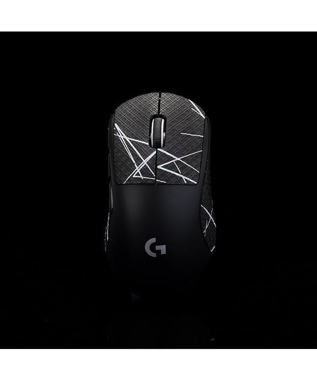 Grip Tape for logitech G Pro X Superlight 2 DEX (GPW4) - Anti-Slip,Enhanced Control, Sweat Resistance,Improves FPS Gaming Grip & Mouse Protection [Pre-Cut] Black White 0.4mm