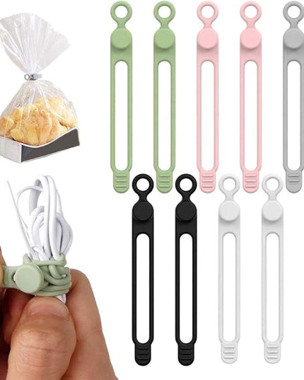 Data Cable Organizer, 2025 New Silicone Cable Ties Cable Management Organizer, 106mm Reusable Cord Organizers, Colorful Wire Organizers for Cords (10)