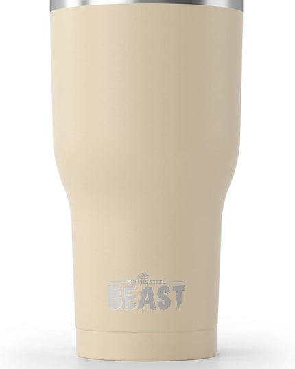 Beast 30 oz Tumbler Stainless Steel Vacuum Insulated Coffee Ice Cup Double Wall Travel Flask (Sand)