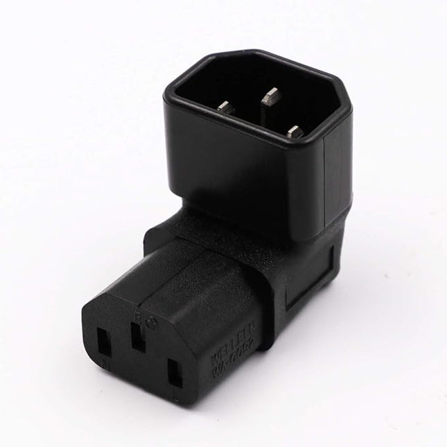 IEC C14 to C13 Power Adapter PDU Plug/Socket Up 90 Degree for LCD Wall Mount TV 2 Pack