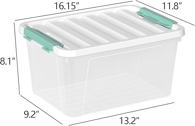 6-Pack Clear Plastic Storage Boxes, 20 Quart Plastic Storage Bins with Lids