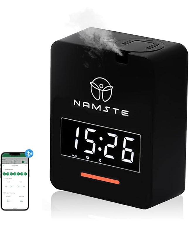 Namste Smart Waterless Diffuser HVAC Scent Machine with Clock & Bluetooth Control 3000 Sq.Ft - Essential Oil Level Monitoring 300ML Diffusers Cold Air Tech for Large Room Home Office Aromatherapy