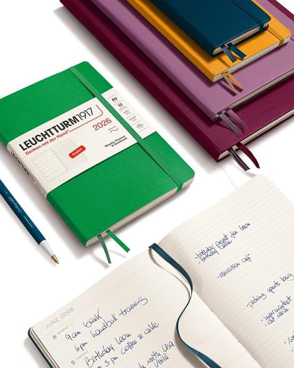 LEUCHTTURM1917 - Weekly Planner & Notebook 2026, Softcover, Paperback (B6+), Ruled, Spring Leaf (Jan 1 - Dec 31, 2026)