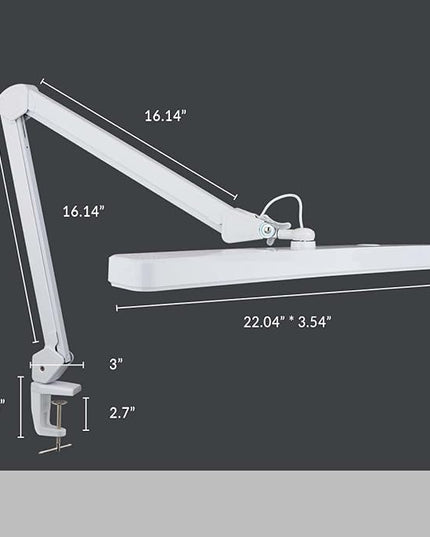 Neatfi XL 2,500 Lumens LED Task Lamp, 22 Inches Wide, 30W, 162 Pcs SMD LED, Eye-Caring, Desk Light with Clamp for Home, Office, and Study Room (Non-CCT, White)