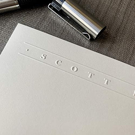 Premium Personalized Embossed Stationery Flat Cards – Triple-Thick 140 lb Cream/White Cardstock | 25 Custom Flat Cards with Matching Envelopes | Elegant Embossed Raised Impression (no ink)