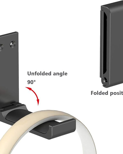 Yocice Headphone Stand Hanger,Headset Holder Mount,Aluminum Hook with Strong Adhesive Tape for Headphones (H03-Black-1PCS)