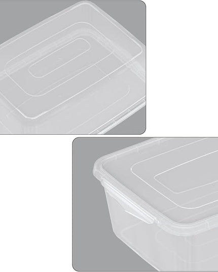 Sandmovie 12 Packs 14 Quarts Latch Containers with Lid, Plastic Clear Storage Bins