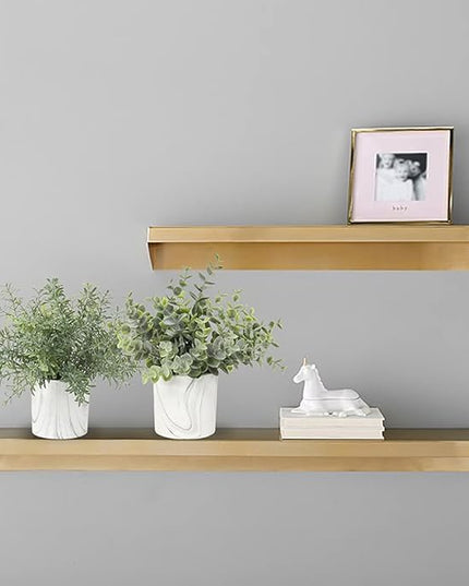 Hollyone Faux Plants Indoor Artificial Mini Potted Plants Plastic Green Plant Small Fake Plants Eucalyptus Decor in Pots for Home Table Room Bathroom Decor