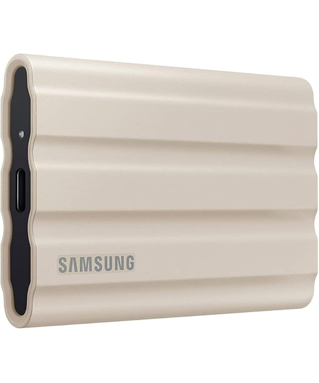 Samsung T7 Shield 2TB, Portable SSD, up to 1050MB/s, USB 3.2 Gen2, Rugged, IP65 Rated, for Photographers, Content Creators and Gaming, External Solid State Drive ‎(MU-PE2T0K/AM, 2022), Beige