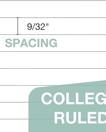 POPRUN Loose Leaf Paper, 8.5" x11" College Ruled, 100GSM / AA Grade Bulk Lined Filler Sheets, 3 Hole Punched for Binder Notebook, Office School Supplies, 3 Pack (300 Sheets)