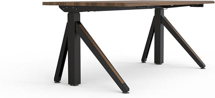 DEZCTOP Revon Pro Electric Standing Desk, 59" x 31.5" Large Work Surface, Height Adjustable (27.6"-47.2"), Sturdy Keel Frame, with Magnetic Modular System, Anti-Collision, Walnut for Home Office