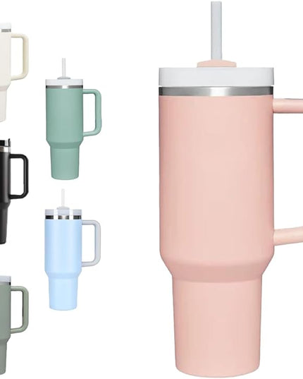H&F Clicks Insulated Tumbler, Stainless Steel Tumbler with Leakproof Lid for Water, Coffee or Iced Tea. Cup Holder Compatible for Travel, BPA-Free Water Bottle, Vacuum Insulated Tumbler.