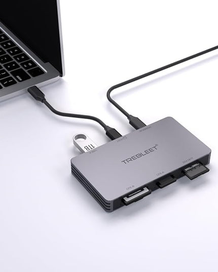 6 in 1 Card Reader for CFexpress Type B, CFexpress Type A, SDXC UHS-II, Micro SD/SD Cards, with USB-A Port 10Gbps