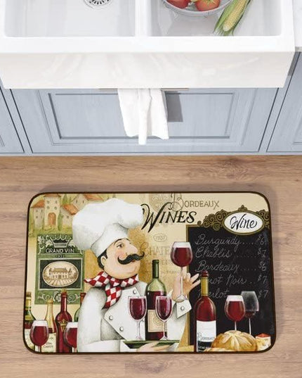 J&V TEXTILES Anti Fatigue Cushioned Comfort Mat, Ergonomically Durable, Supportive, Padded, Thick and Washable, Stain-Resistant, Kitchen, Garage, Office Standing Desk Mats (Vino Chef)*
