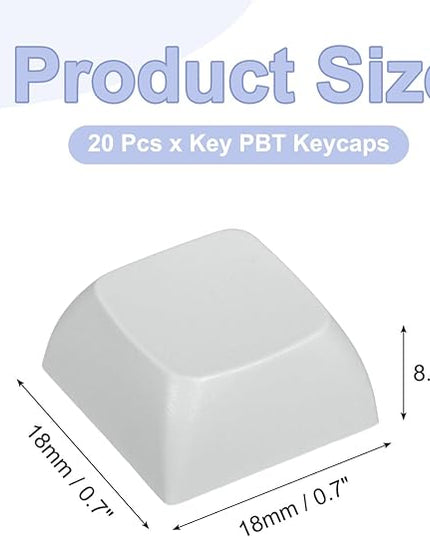 PATIKIL PBT Keycap Set, 20Pcs Colorful Mechanical Numeric Keypads Portable Blank Keycaps for Daily Office Work Gaming Entertainment Creative Design, Light Gray