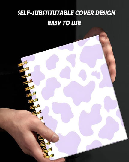 Spiral Journal Notebook for Women,A5 College Ruled Notebooks 6"x 8.4", 120 Pages (60 Sheets) Lined Journal with Premium Thick Paper,Perfect for School Office Home(Purple Cow)