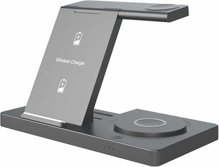 UNNO 3-in-1 Magnetic Wireless Charging Station with Fast Charge | Compatible with iPhone 15/14/13/12, Apple Watch (All Series), AirPods Pro 3/2 | Desktop Stand for Home & Office