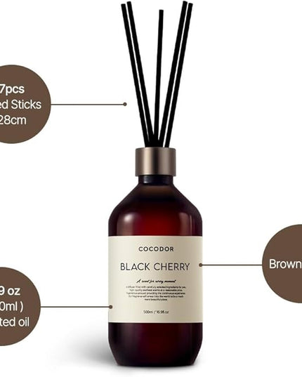 COCODOR Premium Reed Diffuser/Woody Hotel /16.9oz /1 Pack/Large Capacity Fragrance Scent Oil Stick Diffuser Set for Bedroom Bathroom Home Décor