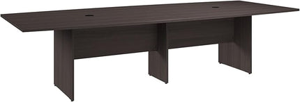 Bush Business Furniture 120-inch Office Conference Table with Wood Base, Boardroom Meeting Space for 10 Users, Storm Gray
