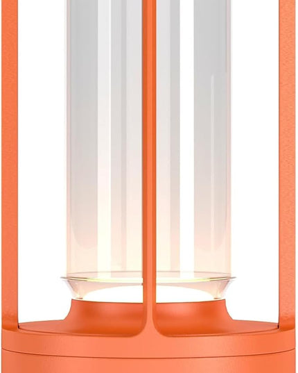 Portable Metal Table Lamp for Indoor/Outdoor ,Rechargeable Cordless LED Lamp, 3-Colour Infinitely Dimming Battery Powered Small Desk Lamp, Restaurant/Bedroom/Bar/Coffee Shop/Camping Light (Orange)