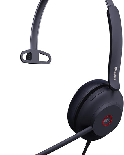 Yealink UH37 Professional Wired USB-A Headset with Noise Cancelling Microphone for Computer PC, Mono Headphones with Mute Control, Compatible with Teams, Zoom, and Other Online Conference
