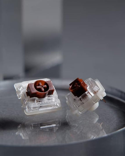 GATERON KS-33 Low Profile 2.0 Brown Keyboard Switches, 3 Pin 55gf Factory Pre-lubed Fit for NuPhy/Keychron Low Profile Mechanical Keyboard (35PCS)