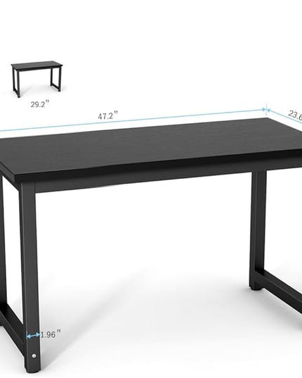 Tribesigns Computer Desk, 47 inch Modern Simple Office Desk Computer Table Study Writing Desk for Home Office, Black