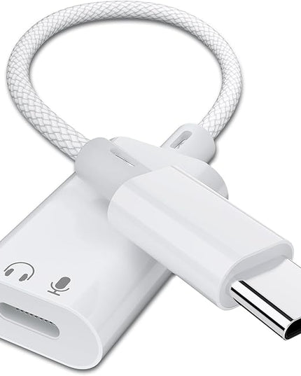 USB C to Lightning Headphone Audio Adapter, USB C Male to Lightning Female Earbuds Audio Adapter Compatible with iPhone 17/Air/16/16e/15 Plus/Pro/Max/15, iPad Pro, iPad Air 6/5/4, MacBook (No Charge)