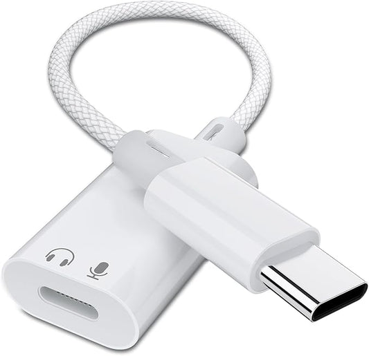 USB C to Lightning Headphone Audio Adapter, USB C Male to Lightning Female Earbuds Audio Adapter Compatible with iPhone 17/Air/16/16e/15 Plus/Pro/Max/15, iPad Pro, iPad Air 6/5/4, MacBook (No Charge)
