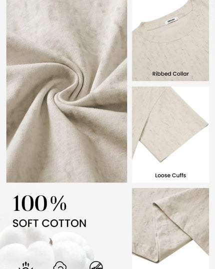 COOFANDY Men's Cotton T-Shirts Oversized Shirt Short Sleeves Streetwear Loose Fit Summer Tee Tops Washed Basic Unisex Shirts