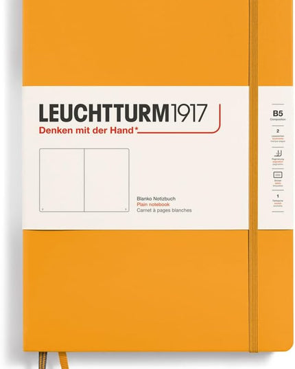 LEUCHTTURM1917 - Notebook Hardcover Composition B5-219 Numbered Pages for Writing and Journaling (Rising Sun, Plain)
