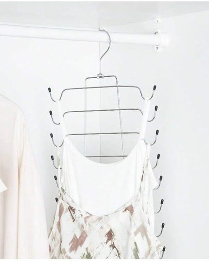 Space Saving Metal Folding Vest Bra Hanger, Heavy Duty Adult Closet Organizer, Multi-Tier Design