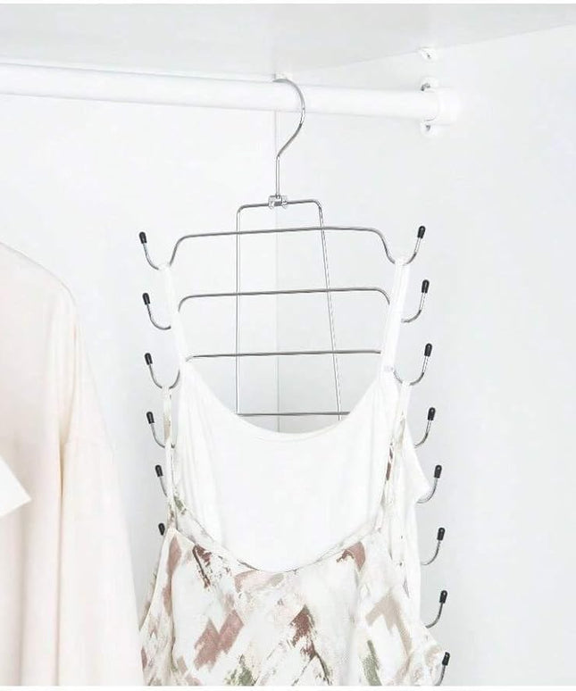 Space Saving Metal Folding Vest Bra Hanger, Heavy Duty Adult Closet Organizer, Multi-Tier Design