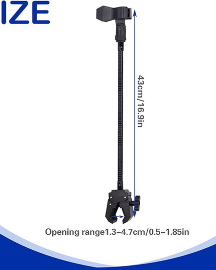 Gooseneck Microphone Stand with Crab Clamp, 11.8" Flexible Mic Arm, Adjustable Desk Mic Stand with Mic Clip for Recording, Podcast, Meetings, Lectures, Live Streaming & Broadcast Equipment