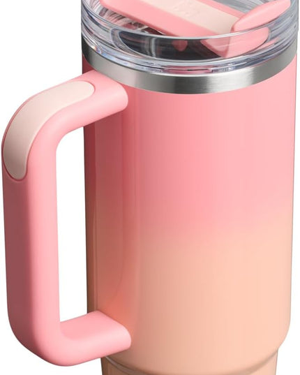 STANLEY Quencher H2.0 Tumbler with Handle and Straw 30 oz | Flowstate 3-Position Lid | Cup Holder Compatible for Travel | Insulated Stainless Steel Cup | BPA-Free | Pink Mesa Sunset