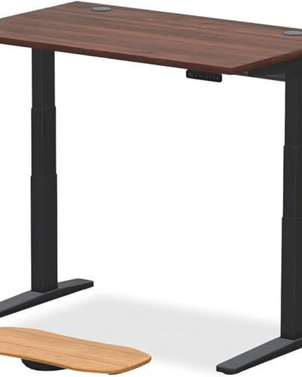 UPLIFTDESK V3 2-Leg Walnut Laminate Wood Standing Desk – Adjustable Height, Advanced 1-Touch Memory Keypad, Under Desk Cable Management, Wire Grommets & Rocker Board (Black C-Frame, 42 x 30 inch)