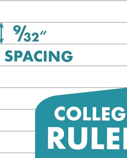 7-Hole Lined Filler Paper Pack of 100 Sheets for Mini Binders, College Ruled, 5-1/2" x 8-1/2", White