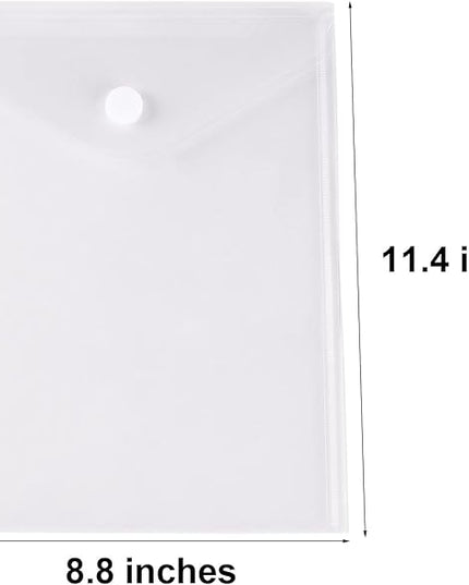 8.5 x 11 Vertical Clear Letter Sized Plastic Envelopes Document File Storage Holder 40 Pack Hook Loop Closure